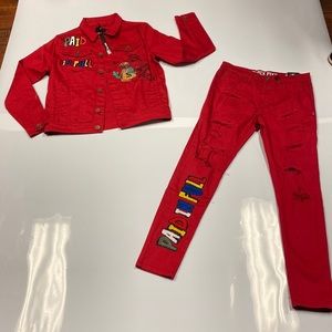 It’s a pair of jeans and a size S jean jacket